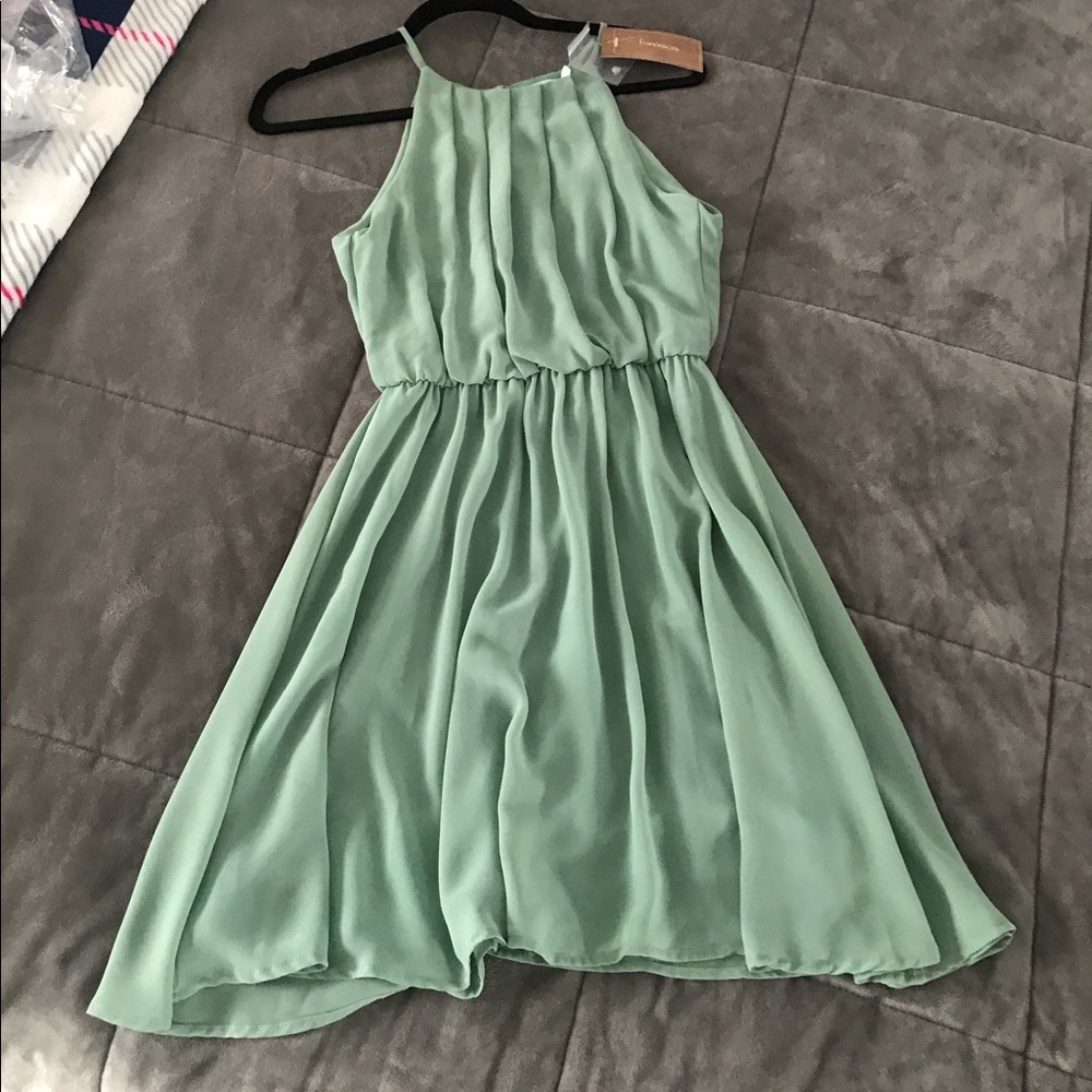 Francesca’s sage green dress
